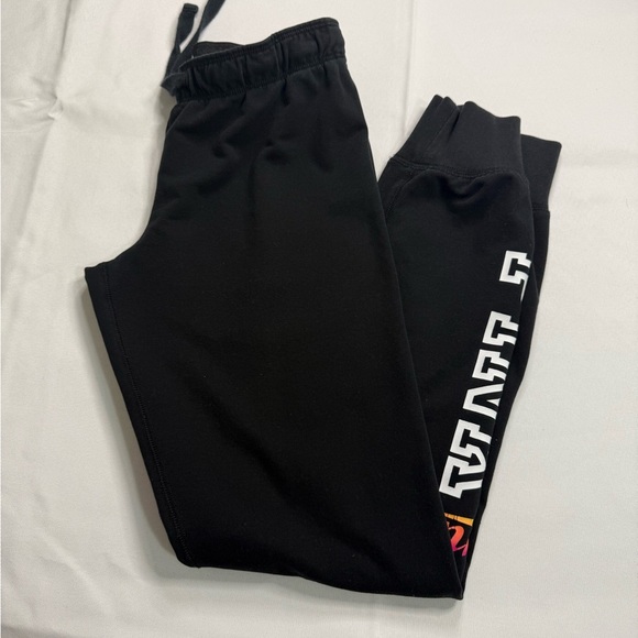 PINK Victoria's Secret Black and White Joggers with Sporty Logo - Picture 1 of 8